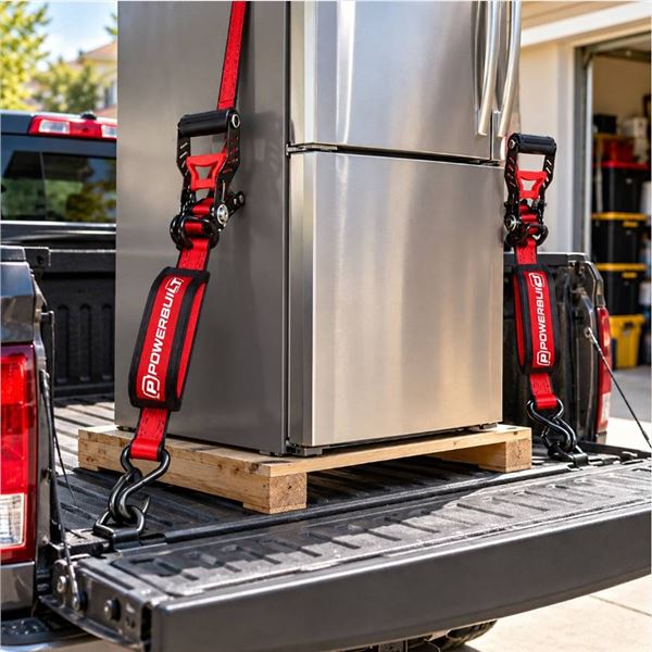 Powerbuilt 4-Piece Ratchet Tie Down Set