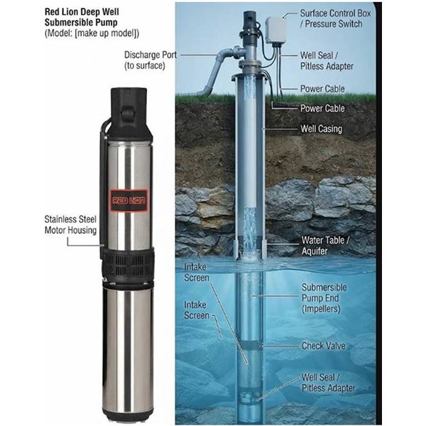 Red Lion Deep Well Submersible Pump RL12G05
