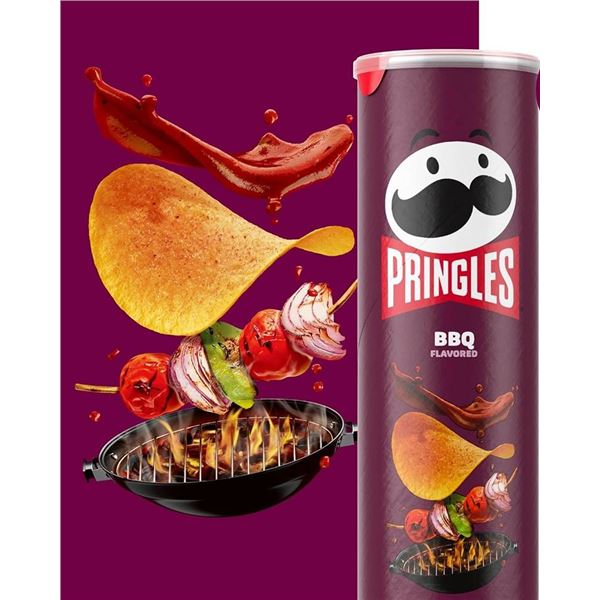 Lot of 14- -Pringles BBQ Flavour Potato Crisps 156g