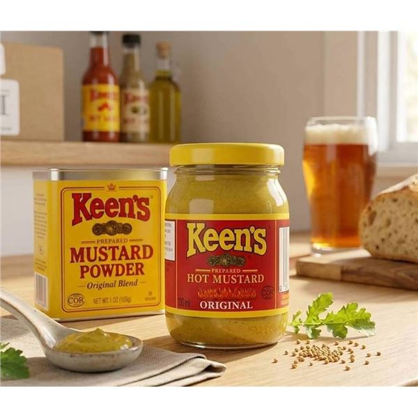 Lot of 12- Keen's Prepared Hot Mustard 100ml Jar