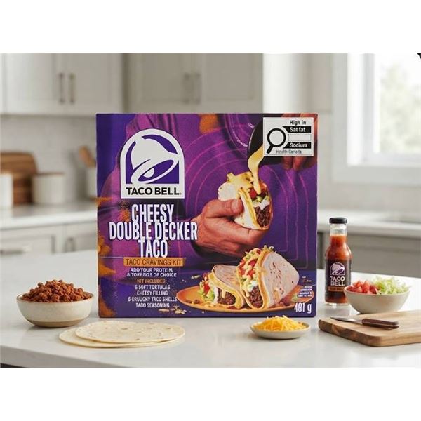 Lot of 5 Taco Bell Cheesy Double Decker Taco Kit 401g