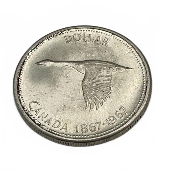 Canada 1867-1967 Silver Dollar Flying Goose Centennial Coin