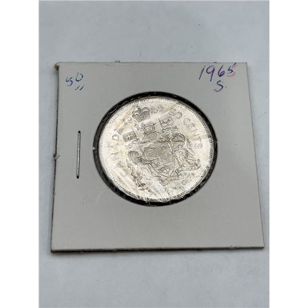1965 Canada 50 Cents Silver Half Dollar Coin