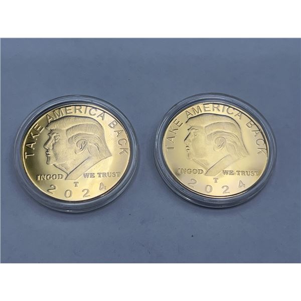 Donald Trump 2024 Commemorative Cased Coins LOT of 2