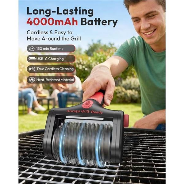 Yeeke Electric Grill Brush USB-C Stainless Steel