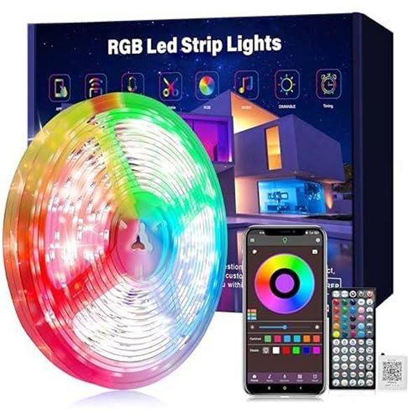 Lxyoug 65ft RGB LED Strip Light Kit With Remote