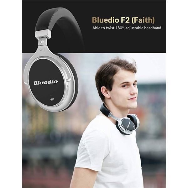 Bluedio F2 Wireless ANC Over-Ear Headphones Black