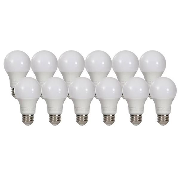 Energetic A19 10W LED Bulbs, 12-Pack, 4000K