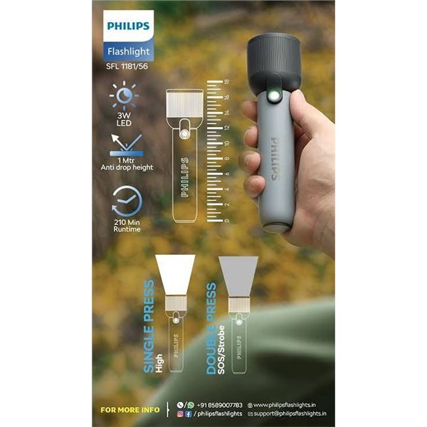 Philips SFL1811/56 Rechargeable LED Flashlight