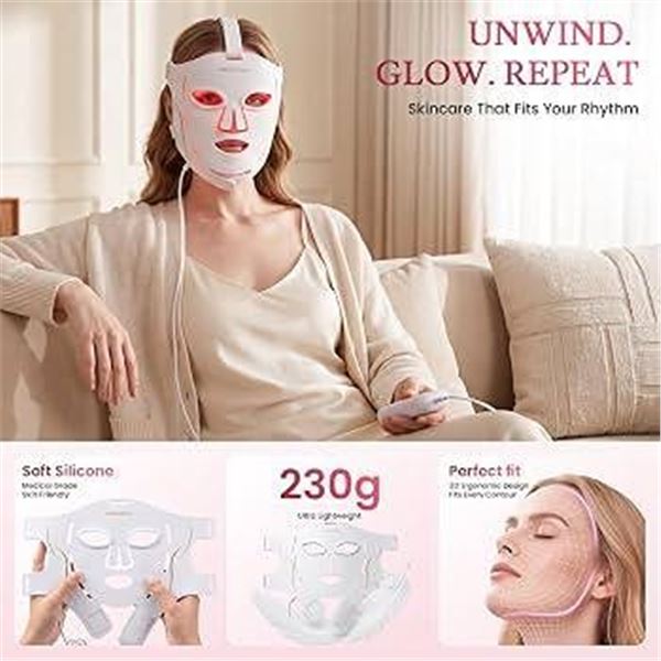Miceylive LED Light Therapy Mask E106A, 2000mAh