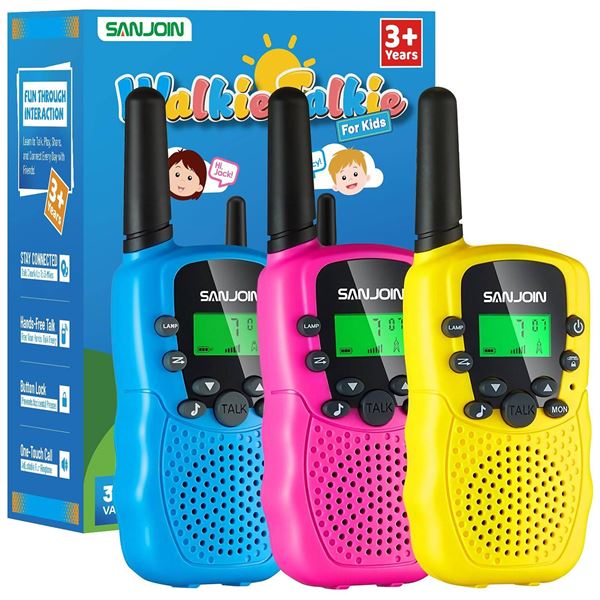 Sanjoin 3-Pack Kids Walkie Talkies Assorted