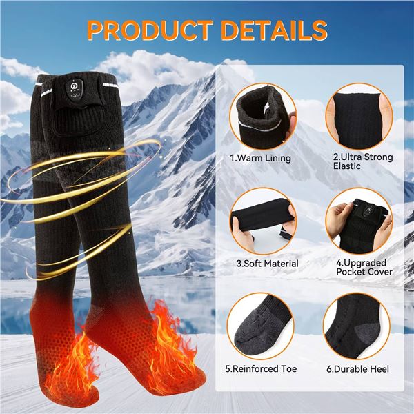 SNOW DEER Heated Socks XL for Motorcycle