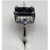 Image 2 : Emerald Cut 1.0 Carat Amethyst Solitaire .985 Silver Ring