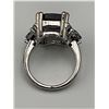 Image 4 : Emerald Cut 1.0 Carat Amethyst Solitaire .985 Silver Ring