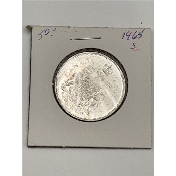 Canada 1965 50 Cent Silver Coin