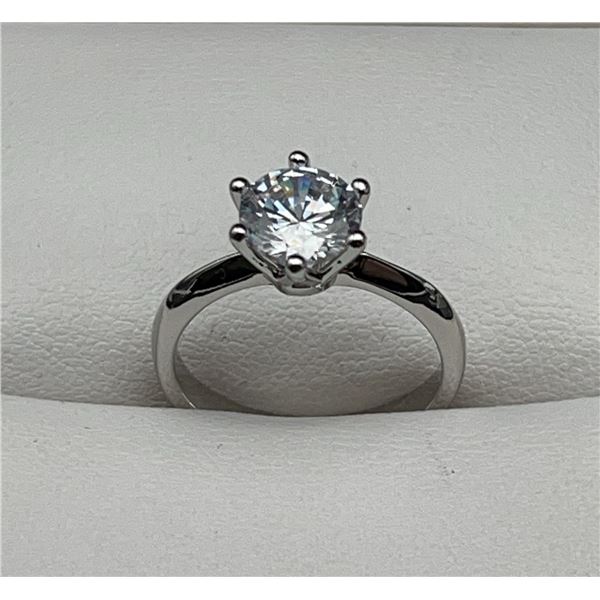 Brilliant Cut 1.0 Carat Solitaire .925 Silver Engagement Ring size 7 NEW
