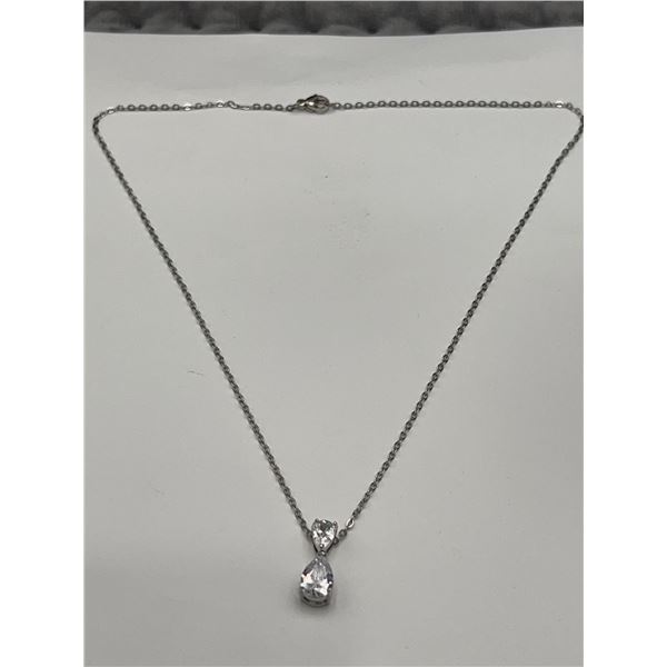 Tear Drop Cut 1.2 Carat Solitaire Pendant & Chain Set