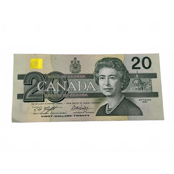 Canada $20 Banknote 1989 Bird Series Paper Note
