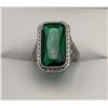 Image 1 : Emerald Cut 3.5 Carat Solitaire Ladies Filagree Dress Ring
