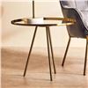 Image 1 : Round Side Table With Gold Metal Legs 51cm