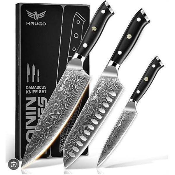 Haugo Ronin Series Damascus Knife Set