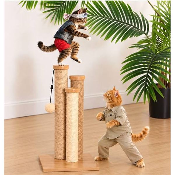 Amazon Basics Cat Triple Scratching Post Beige
