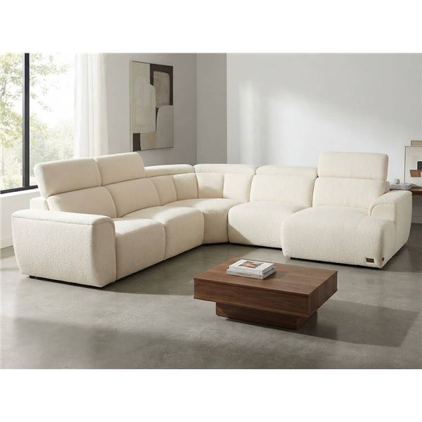 Primo Cascade BEV Cream Recliner Sectional 5 Piece