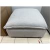 Image 3 : Light Grey Upholstered Ottoman Square Footstool