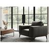 Image 1 : Modern Grey Leather Armchair With Metal Legs