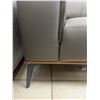 Image 4 : Modern Grey Leather Armchair With Metal Legs