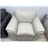 Image 3 : Off-White/Cream Real Natural Leather Armchair
