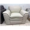 Image 4 : Off-White/Cream Real Natural Leather Armchair