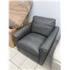 Image 2 : Grey Leather Armchair Real Natural Leather