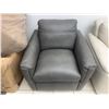 Image 3 : Grey Leather Armchair Real Natural Leather