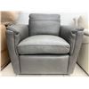 Image 4 : Grey Leather Armchair Real Natural Leather