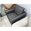 Image 5 : Grey Leather Armchair Real Natural Leather