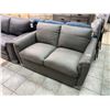 Image 9 : Grey Real Leather Loveseat