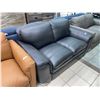 Image 2 : Black Real Natural Leather Loveseat Sofa