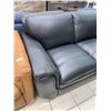 Image 3 : Black Real Natural Leather Loveseat Sofa