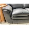 Image 4 : Black Real Natural Leather Loveseat Sofa