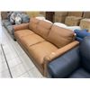 Image 2 : Tan Real Natural Leather Three-Seat Sofa