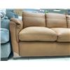 Image 4 : Tan Real Natural Leather Three-Seat Sofa