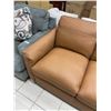 Image 5 : Tan Real Natural Leather Three-Seat Sofa