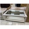 Image 7 : White Wood Coffee Table With Glass Top