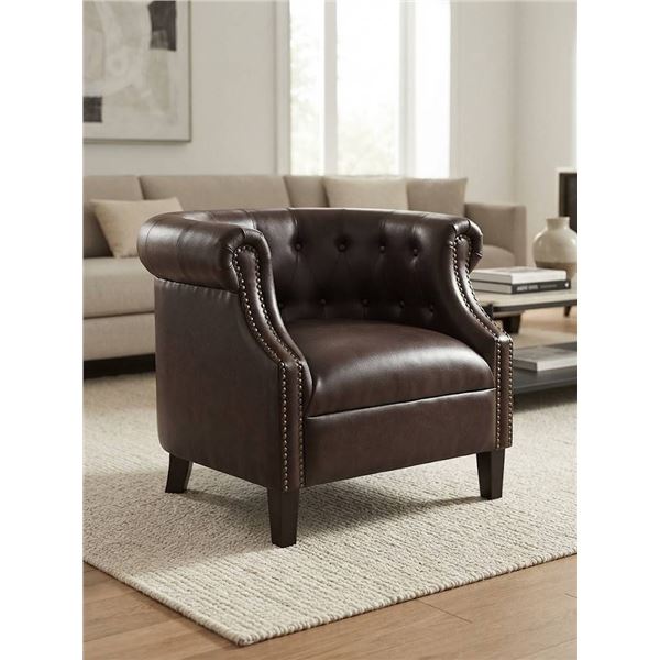 Jofran Grace Havana Brown PU Club Chair