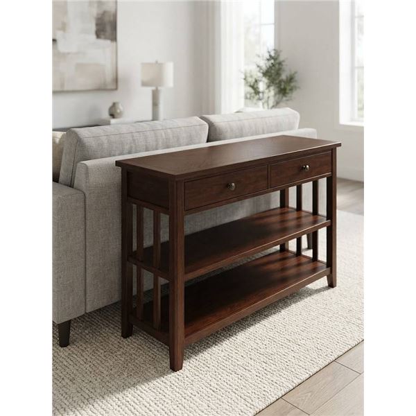 Jofran Portage Oak 2-Drawer Sofa Table