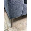 Image 6 : Blue Three-Seat Fabric Sofa With Metal Legs