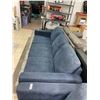 Image 7 : Blue Three-Seat Fabric Sofa With Metal Legs