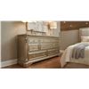 Image 1 : Gold-Tone Wood Dresser with Crystal Knobs
