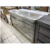Image 2 : Gold-Tone Wood Dresser with Crystal Knobs